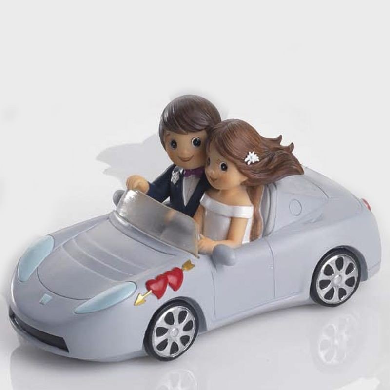 Figura para tarta de bodas en coche deportivo